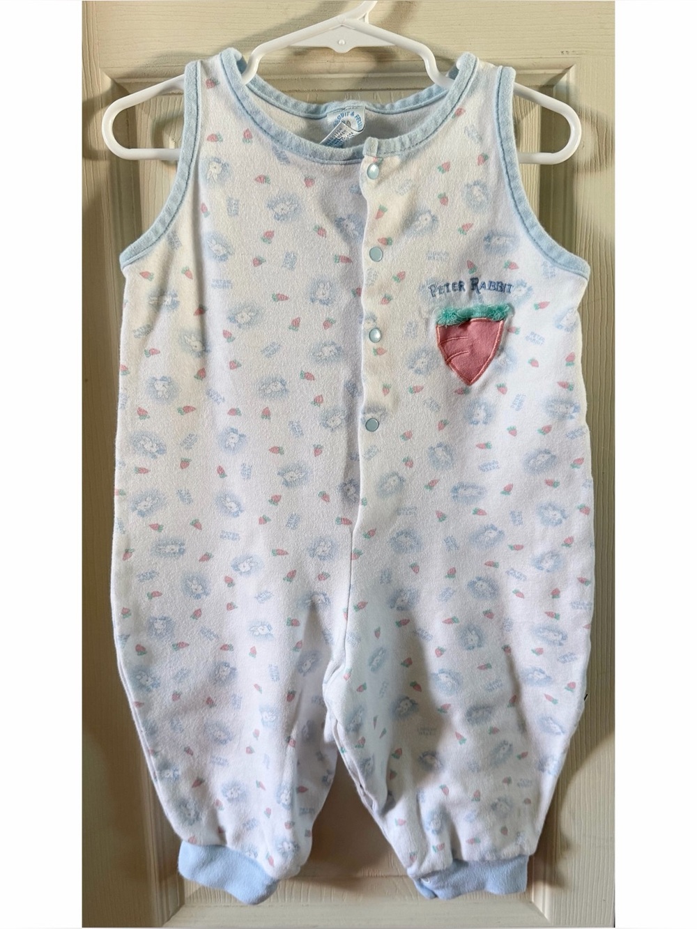 Vintage 100% Cotton Peter Rabbit & Friends Playwear Baby Romper Size L 18-23 lbs